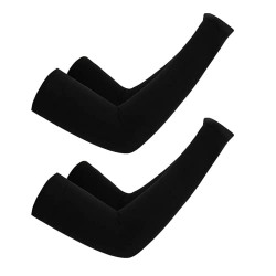 2 Pair Sun Protection Arm Sleeves, Sun Sleeves for Men and Women Youth for Football, Golf, Volleyball(black)