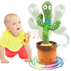 Emoin Dancing Cactus,Talking Cactus Toy,Sunny The Cactus Repeats What You Say,Electronic Dancing Cactus Toy with Lighting,Singing Cactus Recording Cactus Mimicking Toy for Kids