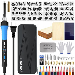 96 PCS Wood Burning Kit Woodburning Tool Woodburner Temperature Adjustable with Soldering Iron Set Pyrography Wood Burning Pen,Embossing/Carving/Stencils