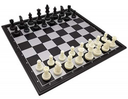 9.8  Magnetic Travel Chess Set for Adults and Kids, with Outdoor Portable Folding Chess Board, Black & White Color