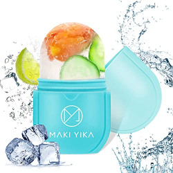 Ice Roller for Face Eyes and Neck- Ice Face Mold to Brighten Tone & Enhance Skin Glow, Facial Ice Roller Skin Care Tool for Eye Puffiness Relief & Remove Fine Lines & Reduce Acne (Purple)