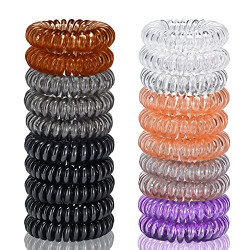 20 Pack Hair Ties,Spiral elastics, Multi Color Hair Scrunchies, No Crease Spiral Hair Elastics,Hair ties for women