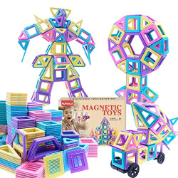 100Pcs Magnetic Blocks, Magnet Toys for 3 4 5 6 7 Year Old Boys Girls, Magnetic Tiles, Learning Educational STEM Toys for Toddlers 1-3, 3-5, 4-8 Building Blocks for Kids Ages 3+ Birthday Gifts