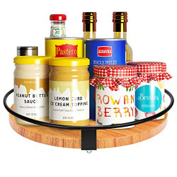 Greenstell Lazy Susan, Turntable Cabinet Organizer, 10 Inches Round Rotating Turntable Spice Organizer, Organization for Cabinets, Pantry, Countertop, Vanity, Bathroom (Single Layer Light Brown)