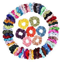75 Pcs Velvet Hair Scrunchies Hair Bands for Women or Girls,Elastic Soft Ponytail Holder Hair Ties for Birthday, Party, Thanksgiving, Christmas