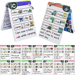 Phonics Games with Pictures & Sentences for Kids, Flash Cards(Set of 67) for Toddlers 2-4 Years, Literacy Resource for Early Reading, Speech, Writing, Language for Preschool Kindergarten