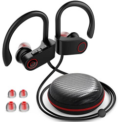 Bluetooth Headphones |EYEFAME Wireless Earbuds CVC8.0 Noise Cancelling Running Headphones IPX7 Waterproof Wireless Headphones with Microphone Bass+ HD Stereo Bluetooth Earphones Gym Sports (Black)