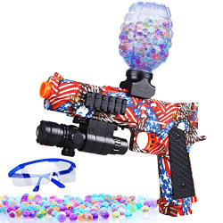 Electric Gel Blaster Automatic Gel Ball Blaster with 35000 Water Beads for Outdoor Yard Backyard Shooting Games, Ideal Gift for Kids Boys Adult (red)