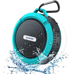 Waterproof Bluetooth Speaker, SYOYOC Bluetooth Shower Speaker Loud Stereo Sound, Shower Speakers Bluetooth Wireless with Clip & Suction Cup, Small Portable Speakers Wireless for Bathroom, Bike, Kids