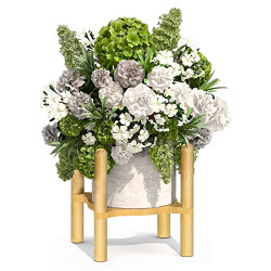 Yicloud Wooden Plant Stand Indoor with Drainage Hole, Bamboo Plant Stand for 8 Inches Pots (Pot and Tray Not Included), Modern Plant Stand for Decorating Living Room