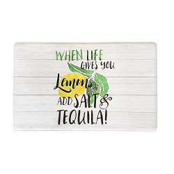 JCB Home Anti-Fatigue Lemon Kitchen Mat. Memory Foam Kitchen Mat with Non-Slip Surface. Farmhouse Tequila Lemon Kitchen Rug. 18 x 30
