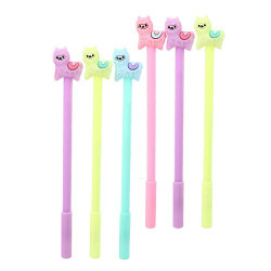 WIN-MARKET Animal Llama Sheep Alpaca Gel Pens Set Fashion Cute Colorful Kawaii Lovely Gel Ball Pens Office School Stationery pen(6PCS)