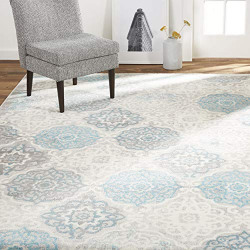 Home Dynamix Boho Andorra Transitional Damask Area , Grey-Blue, 5'2 x7'2 