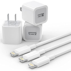 (Apple MFi Certified) iPhone Charger Cable,PLmuzsz 3Pack Data Sync Charging Cords with 3Pack USB Wall Charger Travel Plug Adapter Compatible iPhone 12 Pro/11 Pro/Xs/XR/X/8/8Plus and More
