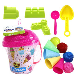 WGCC Beach Toys Sand Toys Set for Kids, Play Sand Ice Cream Kit, Beach Shovels Kit Sandbox Toys Summer Outdoor Games Beach Toys Gift for Kids Toddlers Boys Girls