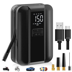 Tire Inflator Portable Air Compressor Air Pump for Car Tires, 150PSI Rechargeable Electric Small Tire Pump