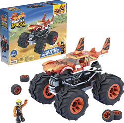 Hot Wheels Mega Construx Tiger Shark Monster Truck Construction Set, Building Toys for Kids