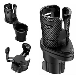 2 in 1 Cup Holder Expander for Car, Multifunction Dual Car Cup Holder Expander Adapter with 360 Rotating Adjustable Base, Water Drinks Cup Holder Extender