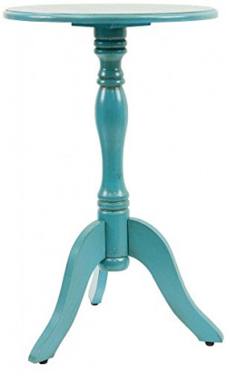 Decor Therapy Simplify Pedestal Accent Table, Turquoise blue