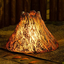 Tryme Solar Outdoor Volcano Fire Torch Lights Dancing Flickering Flame Lantern Decorative Waterproof Powered Landscape Decoration Lighting for Garden Table Deck Pool Bar Yard Patio Decor