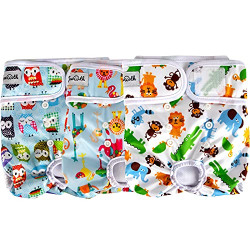 Washable Dog Diapers Female (3 Pack), Premium Reusable Female Dog Diapers for Heat Cycle, No Leakage Doggie Diapers, Comfortable Durable Adjustable Puppy Period Diapers Female