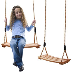 Wood Swings, Arc Wooden Swing,Hanging Swing Seat for Adult Kids Children Swing Chair Indoor and Outdoor Garden Yard Play (19.7*9.8*1.77IN)
