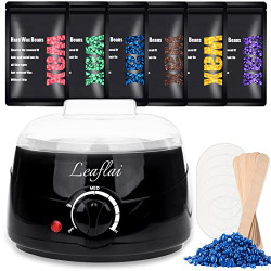 Waxing Kit,Wax Warmer for Hair Removal ,Professional Wax Heater with 600g Hard Wax Beads 10 Pcs Spatulas,Painless At Home Wax Kit with Handle Wax Pot 500ml for Eyebrow Bikini Area Armpit