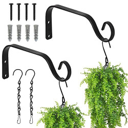 DunGu Plant Hangers Hanging Bird Feeder Bracket Hooks with Chain 6 inch Metal Decorative Wall Planter Hanger Wall Mount