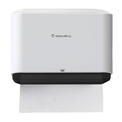 Paper Towel Dispenser Wall Mount Commercial, Bathroom Hand Paper Towels Dispensers, No-Hole Installation, Brushed White