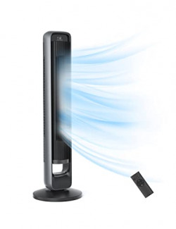 Tower Fan, 42 Oscillating Fan, DC Motor with 28dB Low Noise, 90 Oscillation, 12 Speed Levels, 4 Wind Modes, Night Light, 12-Hour Timer, LED Display, Full Function Remote Control, for Bedroom Living Room Study Office