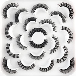 BEFACL False Eyelashes Russian Strip Lashes D/DD Curl Wispy Fluffy Mink Lashes Natural Faux Mink Eye Lashes Pack Reusable Fake Lashes Extension 10 Pairs (BFDC16MIX)