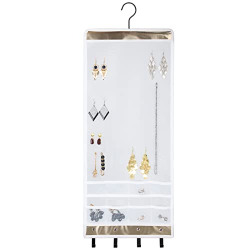 Exsun Earring Holder Organizer for Girls Earring Stud Holder Wall Earring Holder Earring Holder Wall Organizer Hanging Jewelry holder for Women Xmas Valentine's Day Gift with 10 Hooks(White)