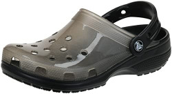 Crocs Unisex Men's and Women's Classic Translucent Clog, Black, 9 US