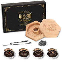 Y&M Cocktail Smoker Kit with 4 Pack Wood Chips, Whiskey Smoker Infuser Kit, Old Fashioned Drink Smoker for Cocktails, Whiskey, & Bourbon, Ideal Gifts for Men, Father's Day Present