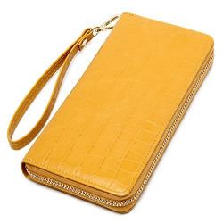 Badiya Womens Wallet RFID Blocking Leather Zip Around Wallet Large Capacity Credit Card Long Purse Clutch Wristlet