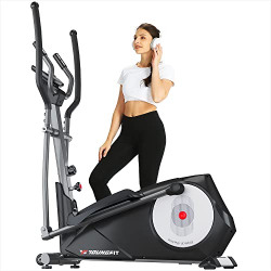 YOUNGFIT Elliptical Machine, Elliptical Exercise Machine Trainer with 90% Pre-Installed, Newest 22 Level Ultra Quiet with LCD Monitor and Pulse Sensor Elliptical Machine for Home/Office/Gym Use