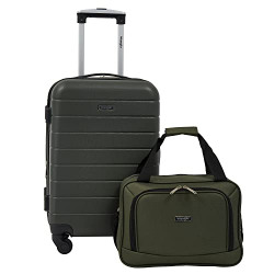 Wrangler El Dorado Lugggage Set with Cup Holder and USB Port, Deep Depths, 2 Piece