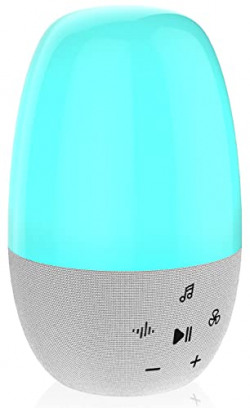 White Noise Machine with 26 Soothing Sounds for Sleeping Baby Adults, Sound Machine Sleep Therapy with Night Light and Stepless Dimming RGB Colors, 4 Timers, Powered by Adapter, 32 Volume Levels