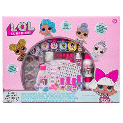 L.O.L. Surprise! 3-in-1 Lip,Nail & Body Studio by Horizon Group USA.DIY Beauty Activity Kit.Make Color Changing Lip Glosses,Mix Fragrances To Make Unique Scents.Add Glitter To Your Nail Polish & More.