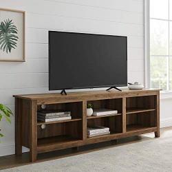 Walker Edison Wren Classic 6 Cubby TV Stand for TVs up to 80 Inches, 70 Inch, Rustic Oak
