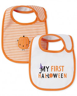 The Children's Place 1st Holidays Baby Bibs, Halloween/PUMPKI, ONE Size