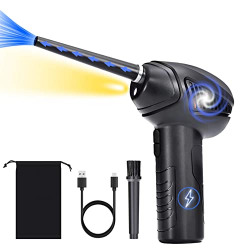 Electric Air Duster,Cordless Air Duster for Computer 2 Gear 25000/42000 RPM 6000mAH Electric Dust Blower Duster Spray for Cleaning Keyboard PC Portable Rechargeable Cordless Air Blower Compressor