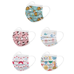 50Pcs Kids Face Mask Childrens 3 Ply Non-Woven Protective Breathable Kids Face Mask for Boys Girls Outdoor School