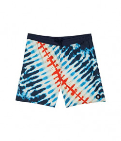 Volcom Boys' Elastic Waist Surf Swim Trunks (Big Boys & Little Sizes), 4th of July-Navy, Large