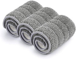 Washable Microfiber Mop Pads (3 Pack) - Microfiber Replacement Mop Pads Heads 16.53 x 5.4Inches for Cleaning of Wet or Dry Floors - Professional Home/Office Cleaning Supplies
