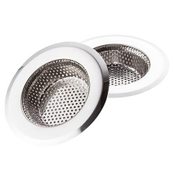 YAWALL Kitchen Sink Strainer, 2 Pack Stainless Steel Sink Drain Strainer, Large Wide Rim 4.5  Diameter, Food Catcher for Most Sink Drains Kitchen Sink Basket Strainer
