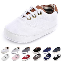 Morbido Infant Baby Boys Girls Canvas Sneaker Toddler Slip On Anti Skid Newborn First Walkers Candy Shoes for 0-18 Months