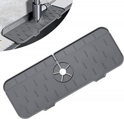 Silicone Faucet Handle Drip Catcher Mat for Kitchen Sink Splash Guard, Bathroom Faucet Water Catcher Mat, Sink Draining Pad Behind Faucet, Sink Water Splash Guard Kitchen Sink Accessories