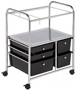 Honey-Can-Do CRT-01512 5-Drawer Hanging File Cart,Chrome Finish