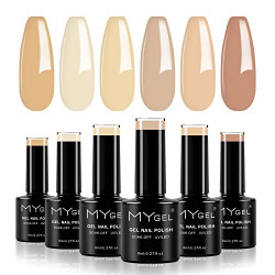 Gel Polish Set khaki Light Yellow Brown Gel Nail Polish Gel All Seasons Colors for Nails Soak Off Gel Manicure Kit Home DIY Salon Gifts for Women